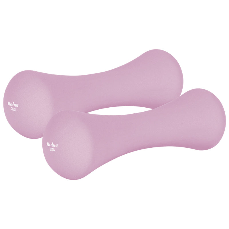 Set 2 gantere din fontă cu înveliș din neopren 2 x 2 kg Rebel RBA-2329-2