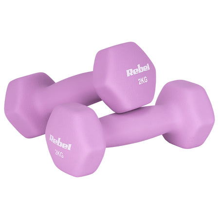 Set gantere hexagonale cu înveliș din neopren 6 bucăți 12 kg Rebel RBA-2330-S3