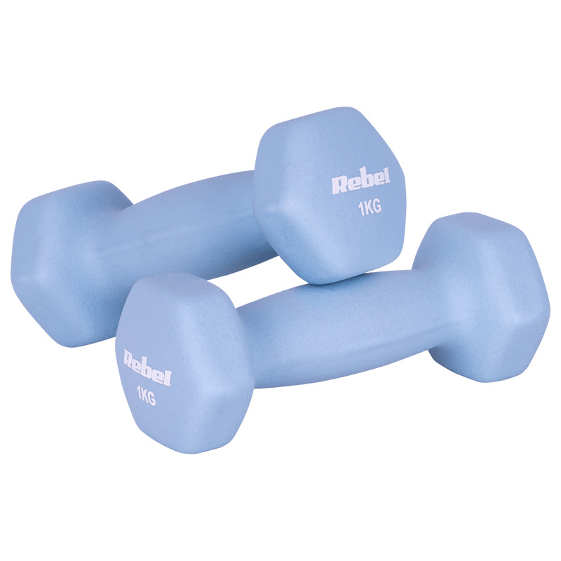 Set 10 gantere hexagonale din fontă cu înveliș din neopren 30 kg Rebel RBA-2330-S5