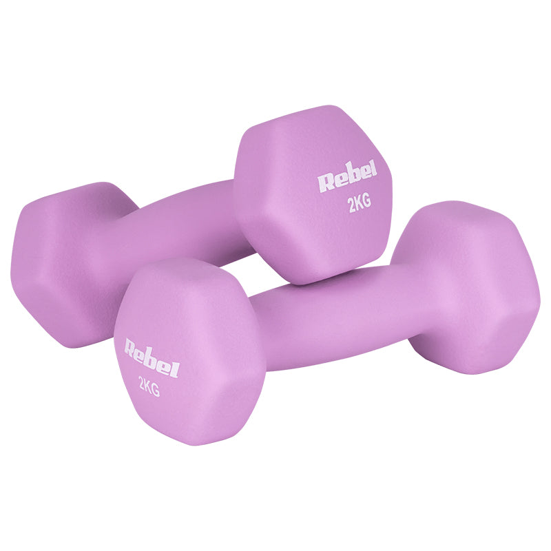 Set 10 gantere hexagonale din fontă cu înveliș din neopren 30 kg Rebel RBA-2330-S5