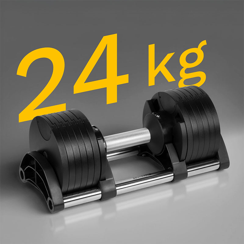 Ganteră reglabilă automată cu greutate 2-24 kg în 12 configurații Rebel RBA-2332-24