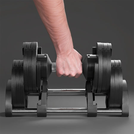 Ganteră reglabilă automată cu greutate 2-24 kg în 12 configurații Rebel RBA-2332-24