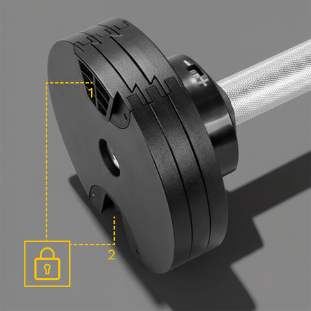 Ganteră reglabilă automată cu greutate 2-24 kg în 12 configurații Rebel RBA-2332-24