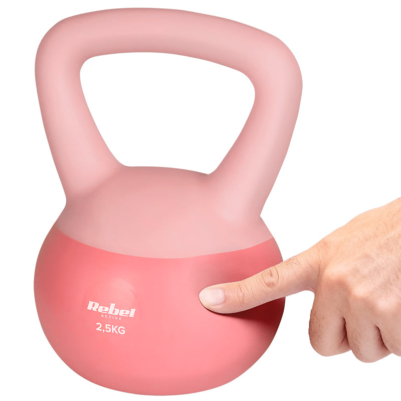 Kettlebell vinil 2,5 kg cu umplutură de nisip Rebel RBA-2333-02.5