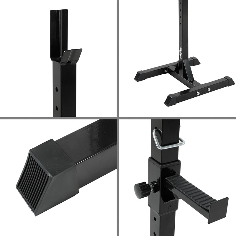 Set suporturi reglabile pentru bară olimpică cu înălțime 105-160 cm și sarcină 200 kg Rebel RBA-2402