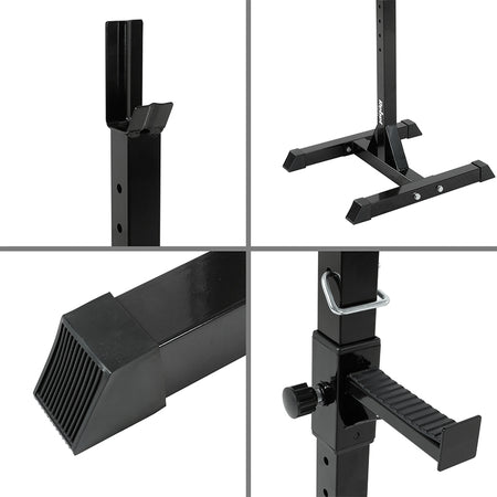Set suporturi reglabile pentru bară olimpică cu înălțime 105-160 cm și sarcină 200 kg Rebel RBA-2402