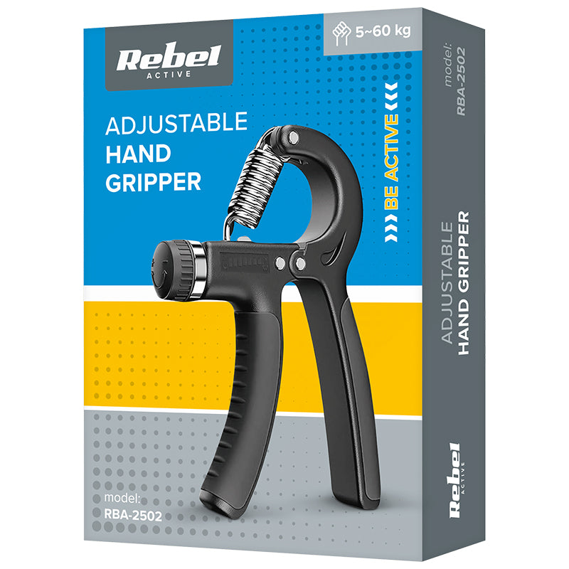 Dispozitiv pentru antrenarea forței mâinii cu rezistență reglabilă 5-60 kg și mânere anti-alunecare Rebel RBA-2502