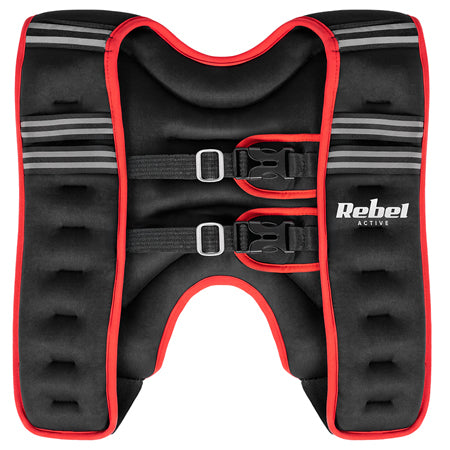 Vestă cu greutăți din neopren de 10 kg cu elemente reflectorizante Rebel RBA-2528-10