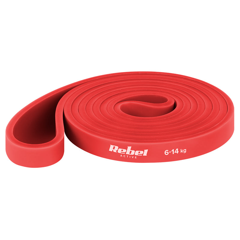 Set 3 benzi elastice din latex Power Band 4-32 kg cu lungime de 208 cm Rebel RBA-3000-S3