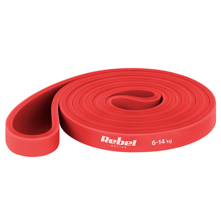 Bandă elastică Power Band din TPE cu rezistență 6-14 kg și lungime 208 cm Rebel RBA-3001-2