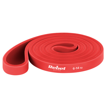 Bandă elastică Power Band din TPE cu rezistență 6-14 kg și lungime 208 cm Rebel RBA-3001-2