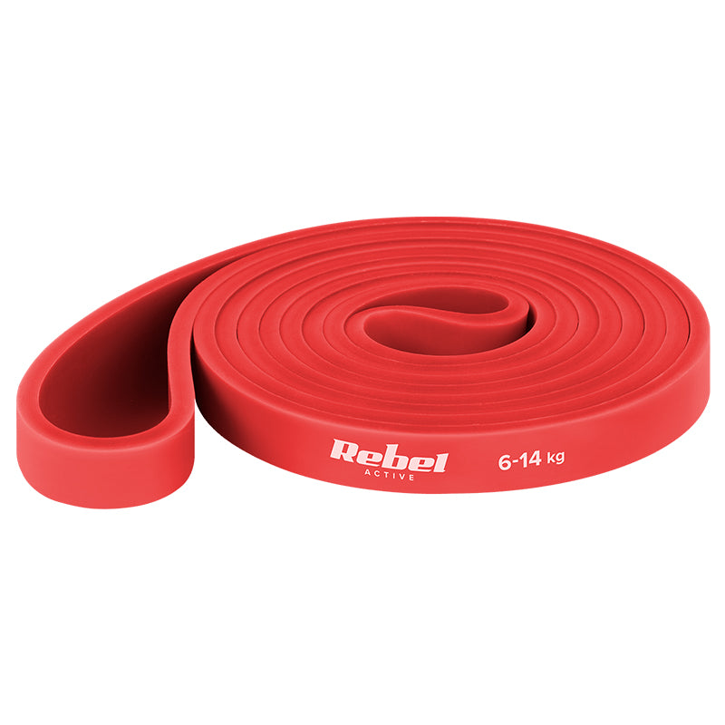 Set 7 benzi elastice Power Band din TPE cu rezistență 4-82 kg și lungime 208 cm Rebel RBA-3001-S7