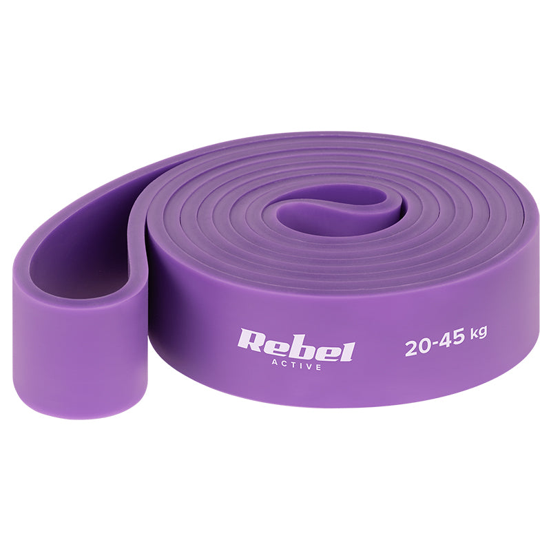 Set 7 benzi elastice Power Band din TPE cu rezistență 4-82 kg și lungime 208 cm Rebel RBA-3001-S7