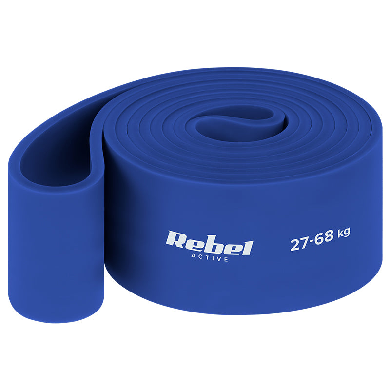 Set 7 benzi elastice Power Band din TPE cu rezistență 4-82 kg și lungime 208 cm Rebel RBA-3001-S7