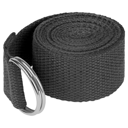 Chingă yoga din poliester de 183 cm cu cataramă metalică cu inel D Rebel RBA-3007-BK