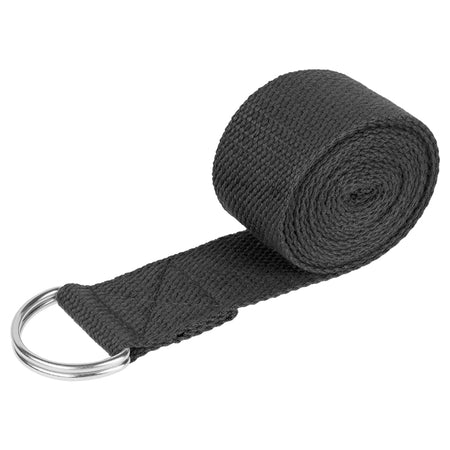 Chingă yoga din poliester de 183 cm cu cataramă metalică cu inel D Rebel RBA-3007-BK