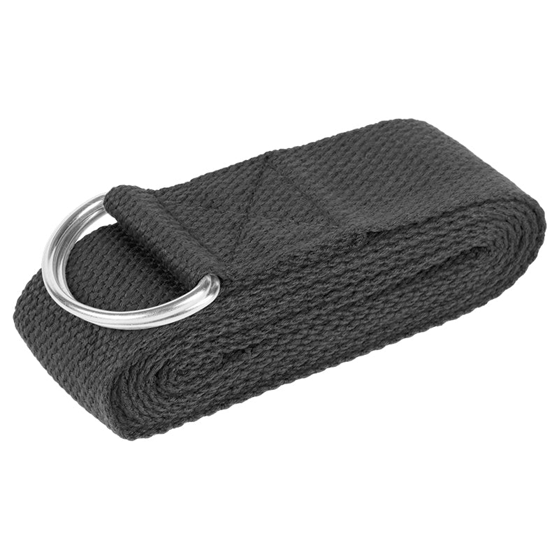 Chingă yoga din poliester de 183 cm cu cataramă metalică cu inel D Rebel RBA-3007-BK
