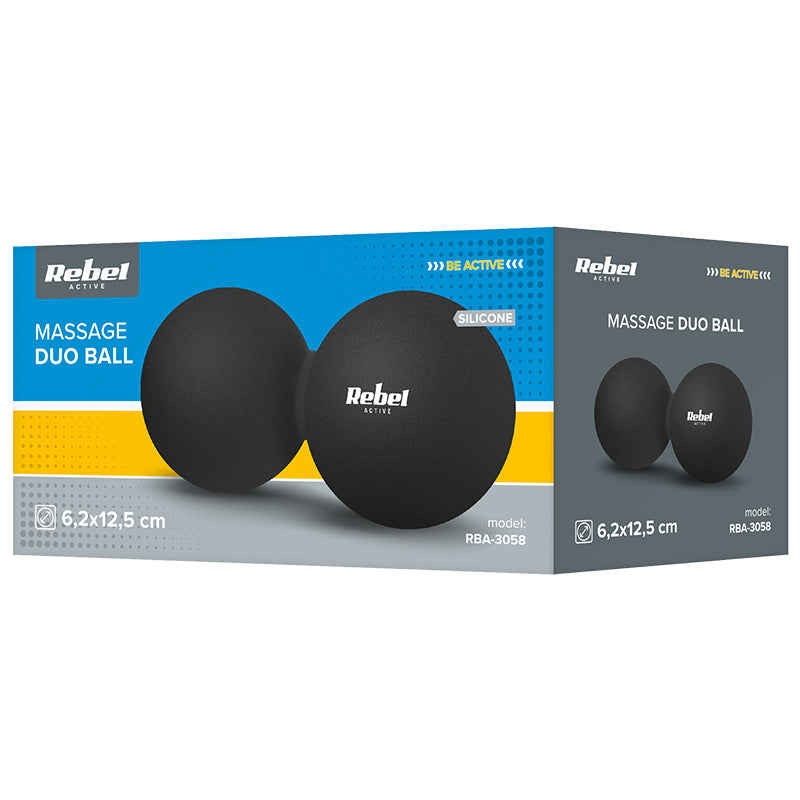Minge de masaj Duoball din silicon cu diametru 6,2 cm Rebel RBA-3058