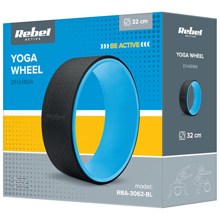Roată yoga Dharma cu diametru 32 cm și sarcină maximă 150 kg Rebel RBA-3062-BL