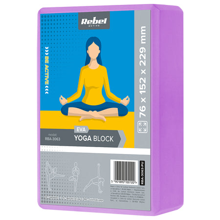 Cub yoga din spumă EVA violet 76 × 152 × 229 mm Rebel RBA-3063-PU