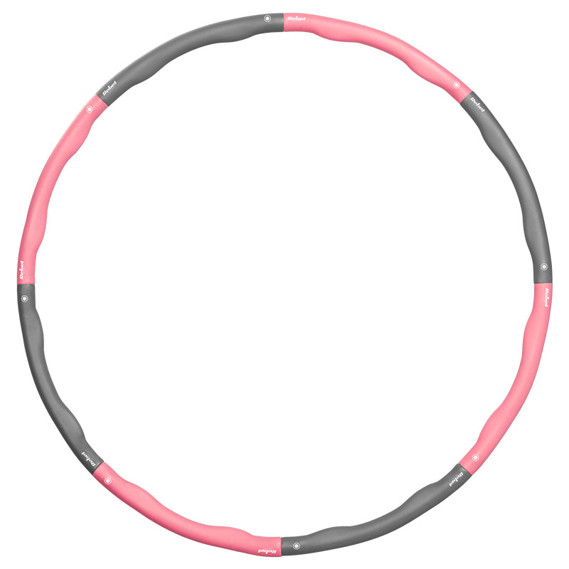 Cerc fitness Hula Hoop roz cu diametru reglabil până la 95 cm din 8 segmente Rebel RBA-3064-PK