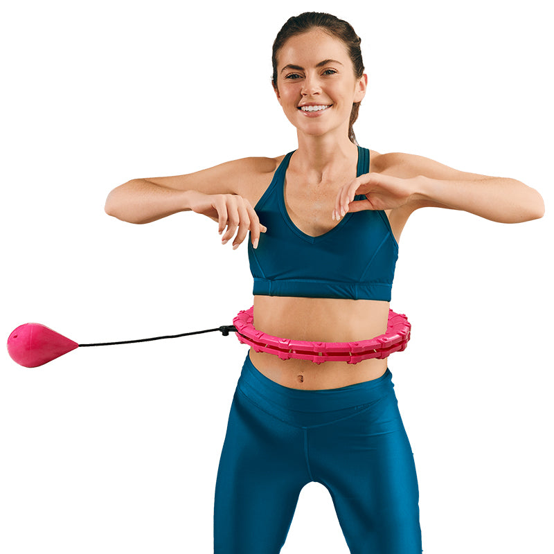 Cerc fitness smart hula hoop roz cu 28 de segmente și diametru de până la 50 cm Rebel RBA-3065-PK