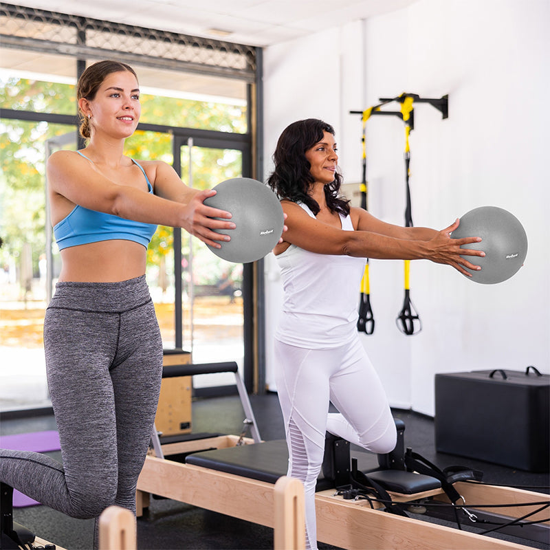 Minge de pilates din PVC cu diametru de 25 cm și pompă manuală Rebel RBA-3103-GY