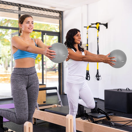 Minge de pilates din PVC cu diametru de 25 cm și pompă manuală Rebel RBA-3103-GY