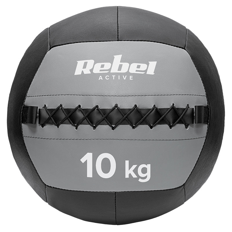 Minge medicinală pentru exerciții de 10 kg cu diametru de 35 cm din piele sintetică Rebel RBA-3107-10