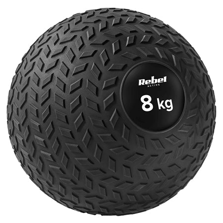 Minge slam ball de 8 kg cu diametru de 23 cm Rebel RBA-3108-8