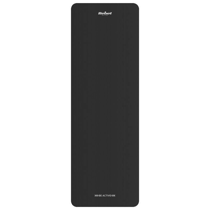 Saltea de fitness din NBR 183 × 61 cm cu grosime de 1 cm neagră Rebel RBA-3150-BK