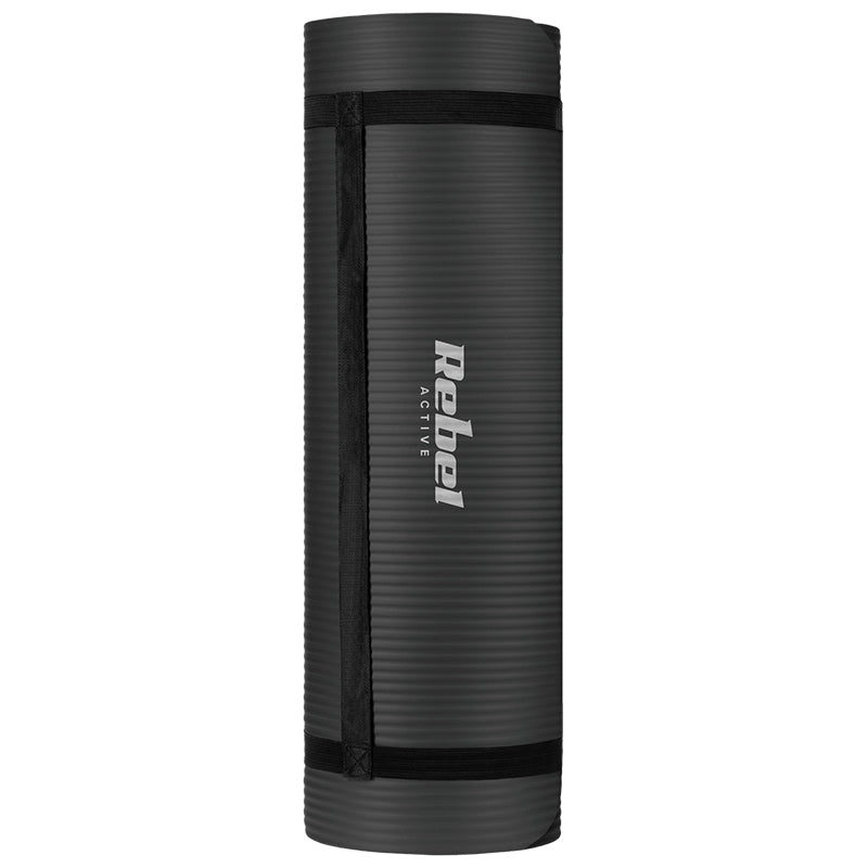 Saltea de fitness din NBR 183 × 61 cm cu grosime de 1 cm neagră Rebel RBA-3150-BK