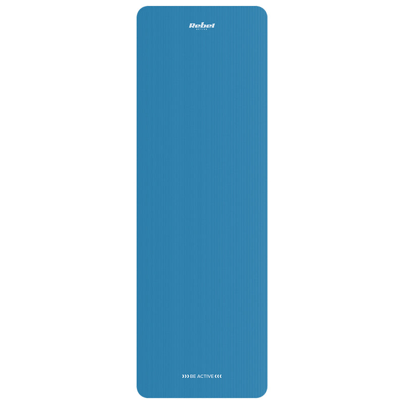 Saltea de fitness albastră din NBR de 183 × 61 cm cu grosime de 1,5 cm Rebel RBA-3151-BL