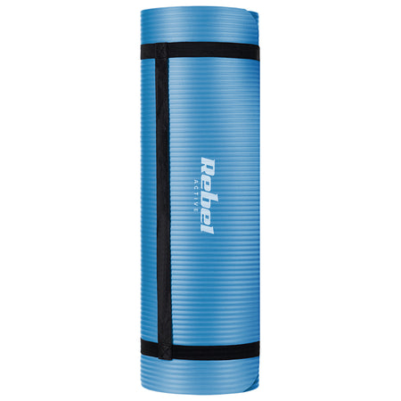 Saltea de fitness albastră din NBR de 183 × 61 cm cu grosime de 1,5 cm Rebel RBA-3151-BL
