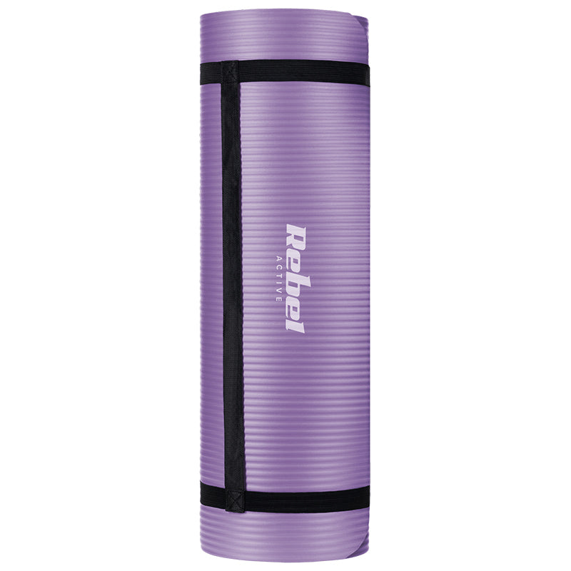 Saltea de fitness din NBR mov 183 × 61 cm cu grosime de 1,5 cm Rebel RBA-3151-PU