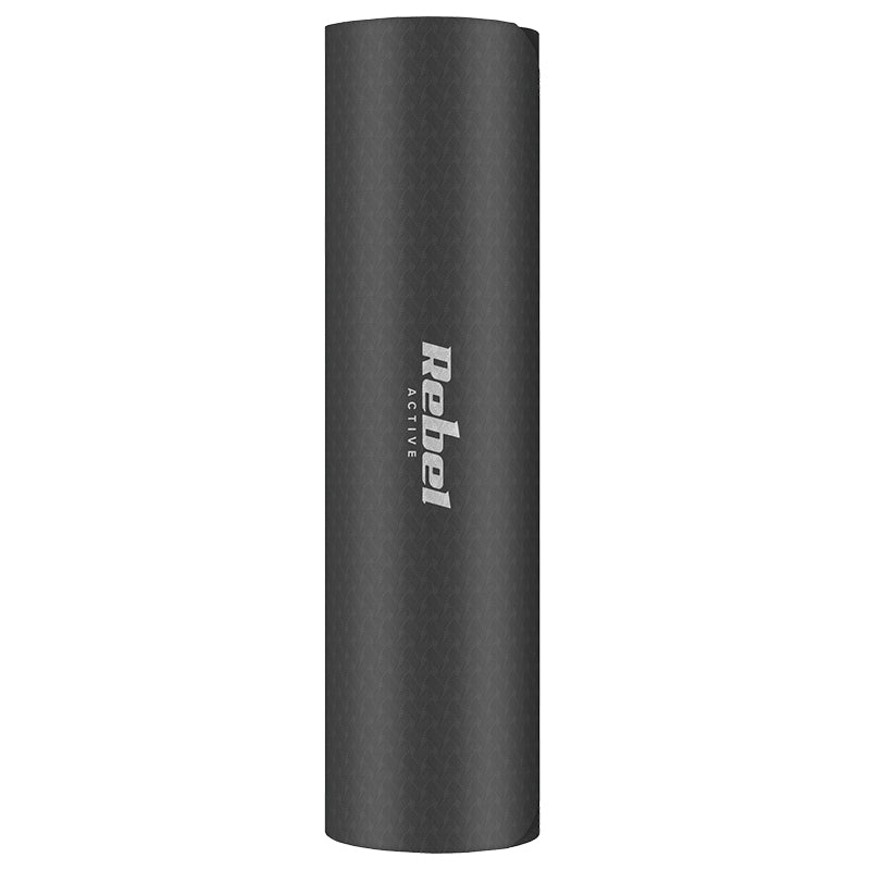 Saltea de yoga din TPE 183 × 61 cm cu grosime de 6 mm, neagră Rebel RBA-3152-BK