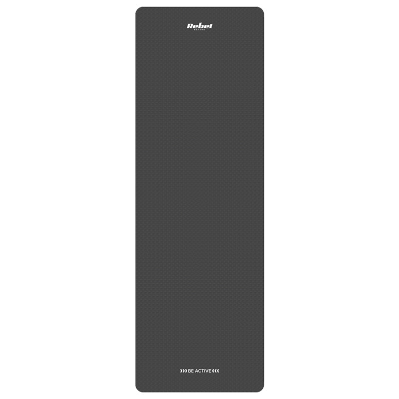 Saltea de yoga din TPE 183 × 61 cm cu grosime de 6 mm, neagră Rebel RBA-3152-BK