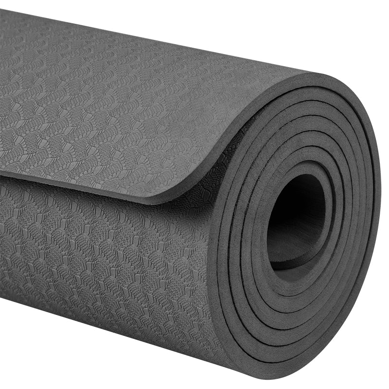Saltea de yoga din TPE 183 × 61 cm cu grosime de 6 mm, neagră Rebel RBA-3152-BK