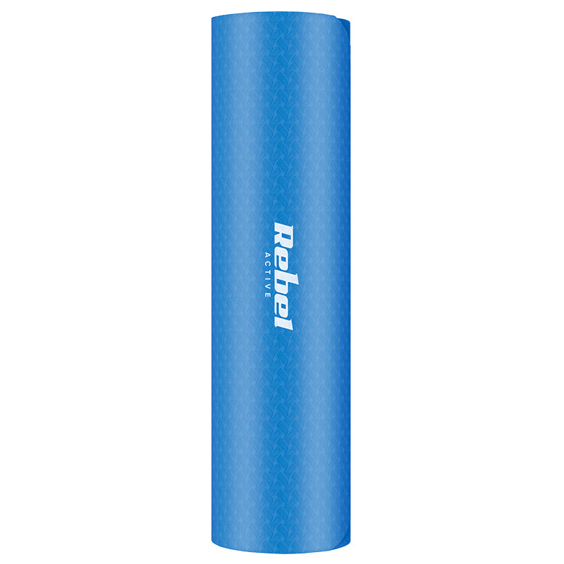 Saltea de fitness din TPE albastră de 183 × 61 cm cu grosime de 6 mm Rebel RBA-3152-BL