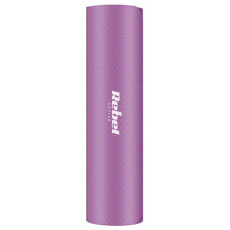 Saltea de yoga din TPE de 183 × 61 cm cu grosime de 6 mm violetă Rebel RBA-3152-PU
