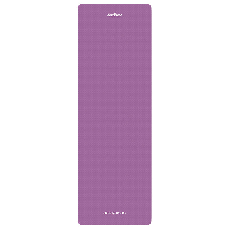 Saltea de yoga din TPE de 183 × 61 cm cu grosime de 6 mm violetă Rebel RBA-3152-PU