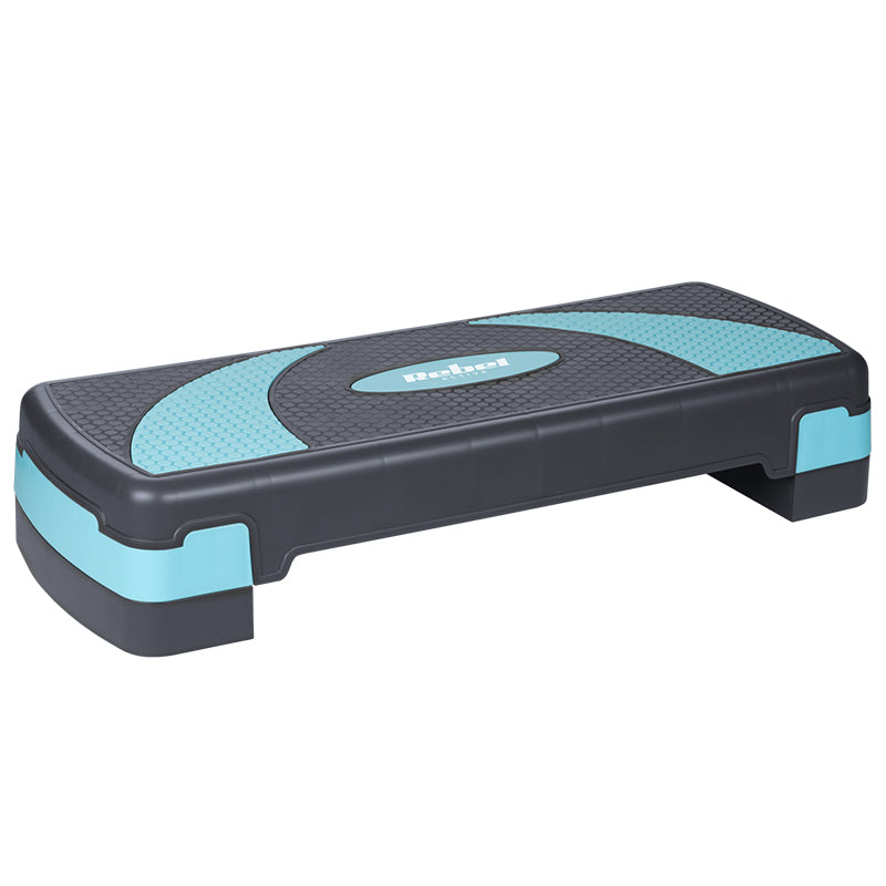 Stepper aerobic gri-albastru cu 3 nivele de înălțime și platformă 78 × 23 cm Rebel RBA-3225-BL