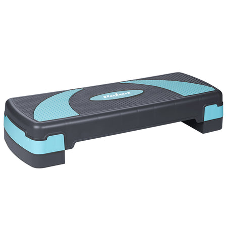 Stepper aerobic gri-albastru cu 3 nivele de înălțime și platformă 78 × 23 cm Rebel RBA-3225-BL