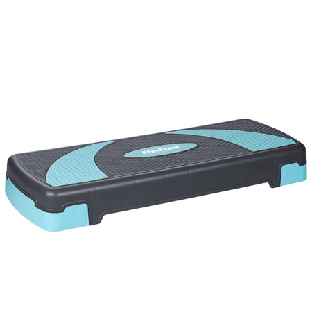 Stepper aerobic gri-albastru cu 3 nivele de înălțime și platformă 78 × 23 cm Rebel RBA-3225-BL