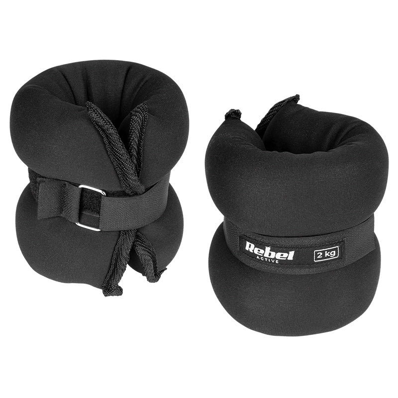 Set 2 greutăți pentru încheietură 2 × 2 kg din neopren cu prindere Velcro Rebel RBA-3500-2