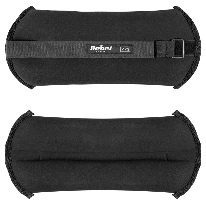 Set 2 greutăți pentru încheietură 2 × 2 kg din neopren cu prindere Velcro Rebel RBA-3500-2
