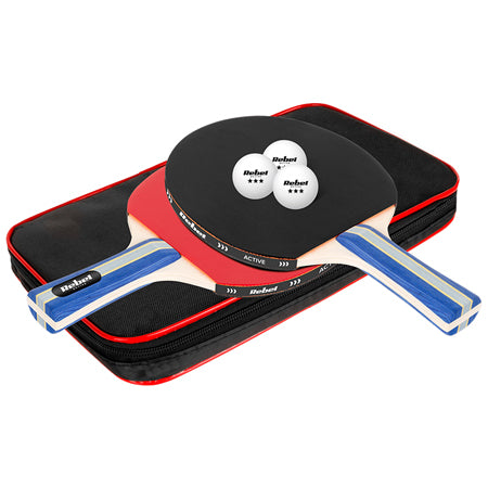 Set tenis de masă cu 2 palete și 3 mingi cu husă Rebel RBA-4003