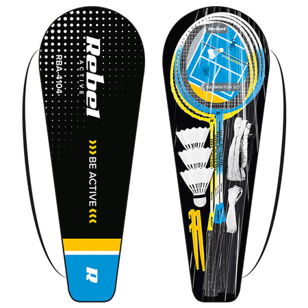 Set badminton cu fileu de 6,5 m cu 4 rachete și 3 fluturași Rebel RBA-4104