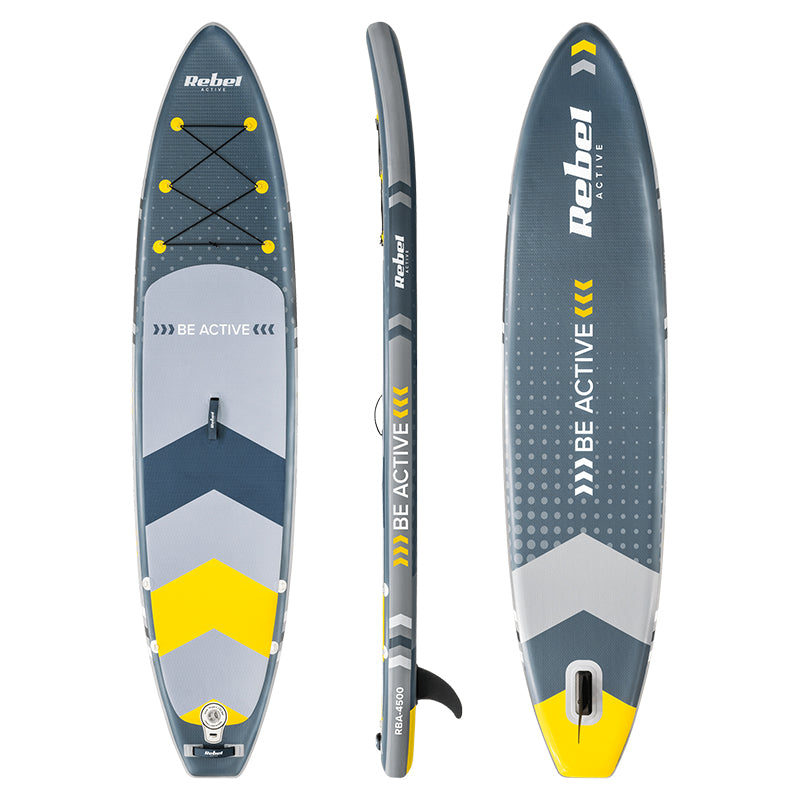 Set placă gonflabilă stand up paddle cu padelă și pompă, 350 × 81 × 15 cm, Rebel RBA-4500
