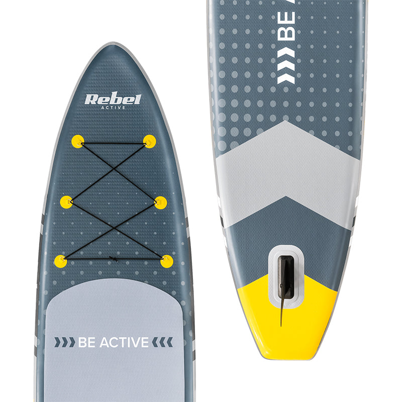 Set placă gonflabilă stand up paddle cu padelă și pompă, 350 × 81 × 15 cm, Rebel RBA-4500